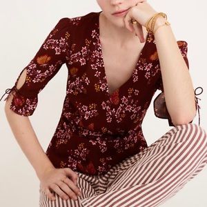 NWT Madewell Tie-Sleeve Wrap Top Sz 2